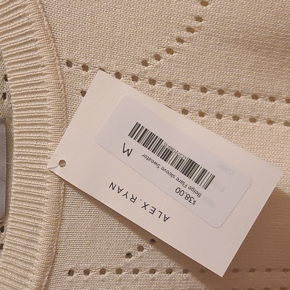 Beige Flare Sleeve Sweater - Picture 7 of 7